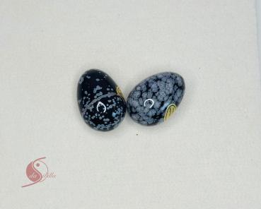 Edelstein-Ei aus Schneeflockenobsidian – Klarheit & Schutz